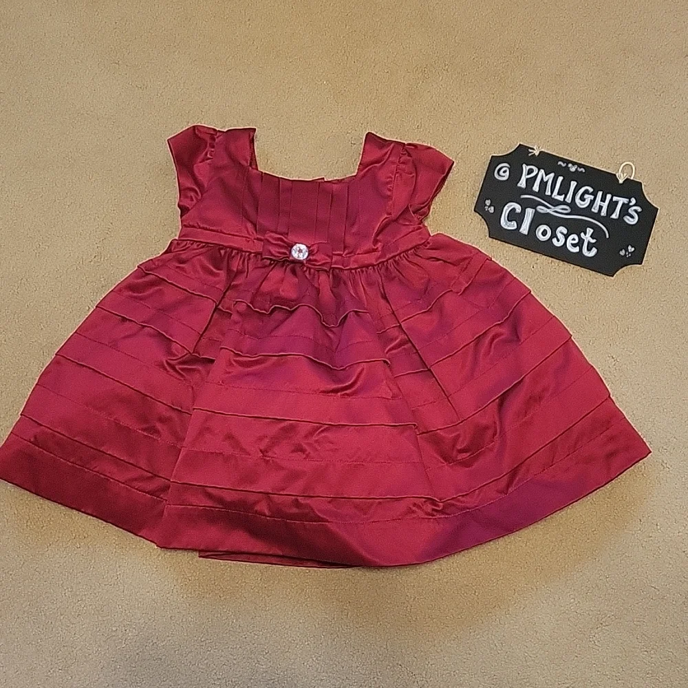 Gymboree Dress Dark Red 3-6 Month Cap Sleeves